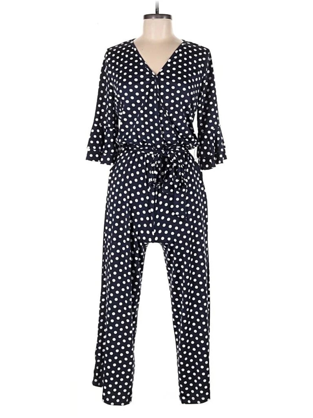 VENUS Navy and White Polka Dot Women’s Jumpsuit